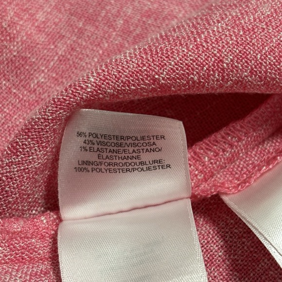 Anne Klein Pink Belted Midi Dress Button Front Short Sleeve Vintage Size 4 - Picture 15 of 15